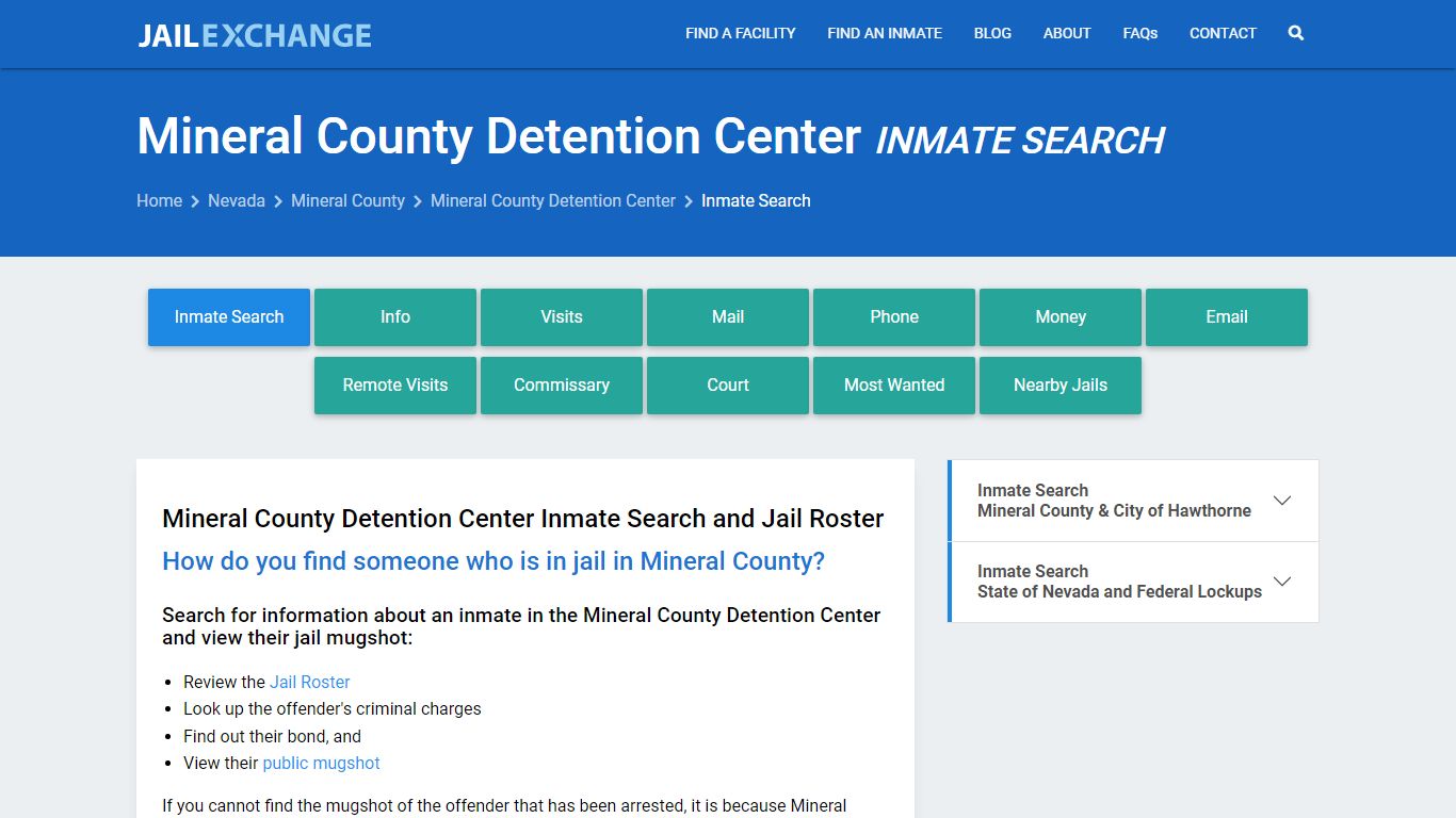 Mineral County Detention Center Inmate Search - Jail Exchange